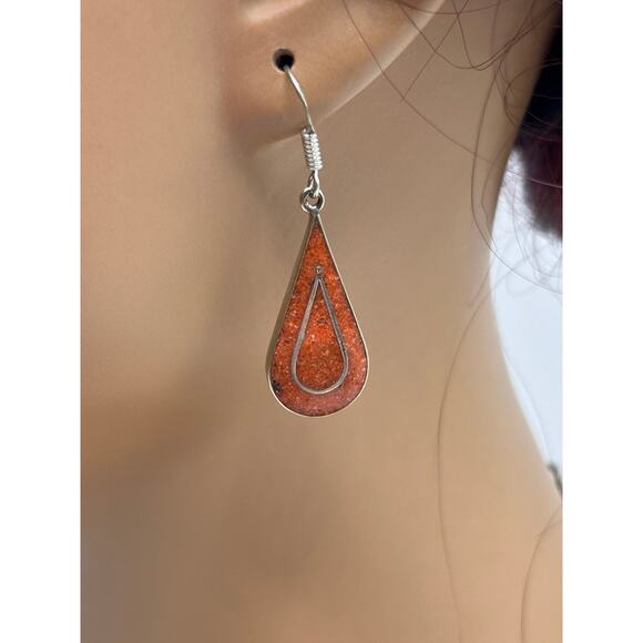 Tibetan Lapis & Coral Necklace Bracelet Earring Jewelry Set Boho Tribal - Picture 4 of 7